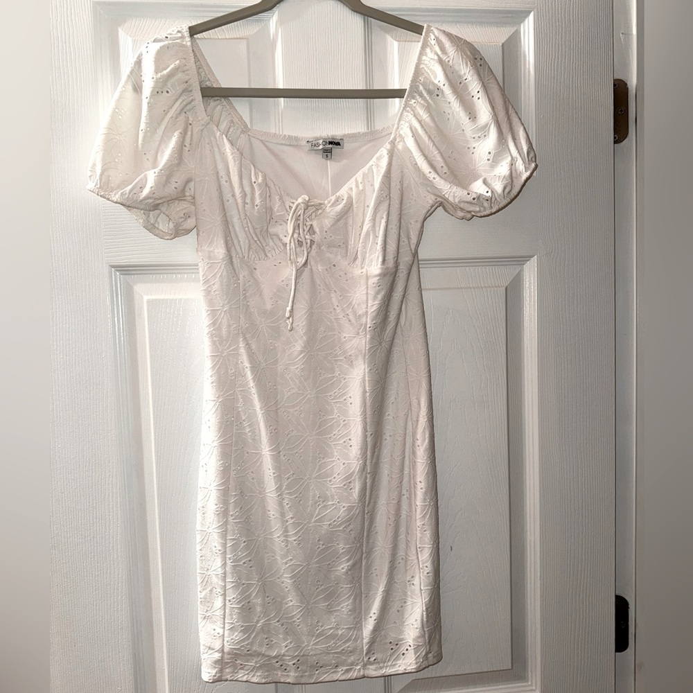 White Lace Mini Dress